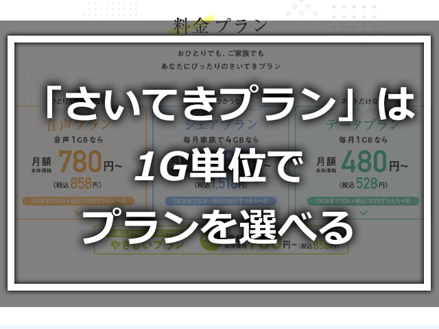 イオンモバイルの新料金「さいてきプラン」は1G単位でプランを選べる